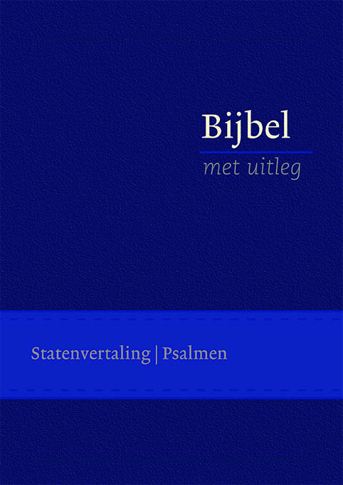 Bijbel met uitleg, flexibele band in cassette, 140 x 198 mm, blauw