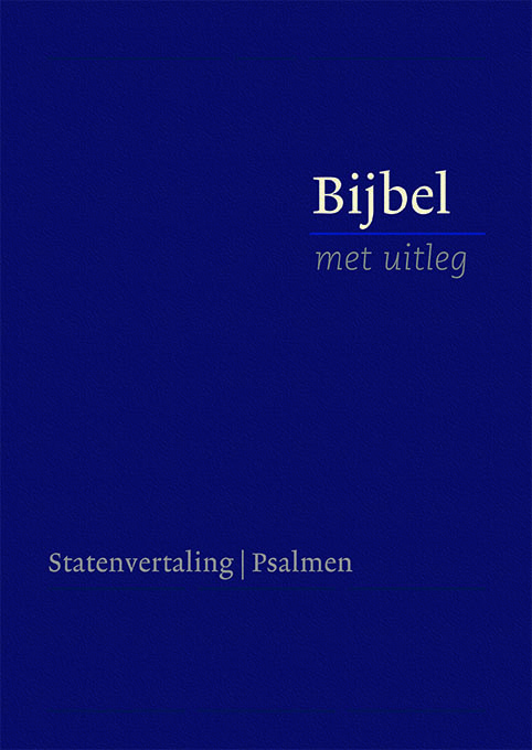 Bijbel met uitleg, harde band in cassette, 170 x 240 mm, blauw